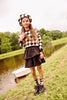 Little Parni Argyle Cropped Black Sweatshirt K706