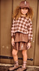 Little Parni Argyle Cropped Brown Sweatshirt K706