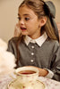 Little Parni Girls Collared Grey Dress K681