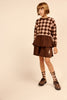 Little Parni Argyle Cropped Brown Sweatshirt K706