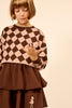 Little Parni Argyle Cropped Brown Sweatshirt K706