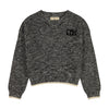 Retrokid Silas Knit Vneck Sweater Black/Cream