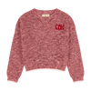 Retrokid Silas Knit Vneck Sweater Rasberry/Cream