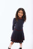 Retrokid Stella Girls Ribbed Knit Navy Bow Detail Sweater