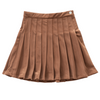 Klai Camel Velvet Pleat Skirt