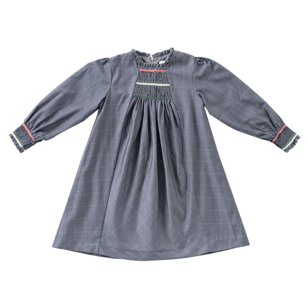 Kipp Grey Smocked Stitch Dress | Macaroni Kids