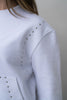 N.M Studded White Sweatshirt