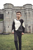 Mann Charcoal Herringbone Long Pants