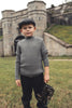 Mann Charcoal Herringbone Long Pants