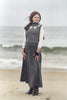 Gem Intarsia Tie Back Grey/Cream Vest