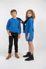 Kix Round Yoke Blue Top