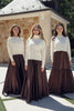 NdotM Maxi Circle Silky Brown Skirt