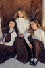 NdotM Knit Cropped Ivory Sweater and Brown Slip Dress Maxi Set