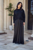 NdotM Knit Front Silk Back Black Top