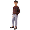 The Campamento Brown Stripes Oversized Kids Sweatshirt