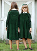 Ann of Nan Flocking Green Mock Neck