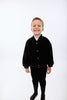 Retrokid Vince Velvet Snap Black Cardigan