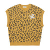 Tocoto Vintage Plush Animal Print Mustard Vest