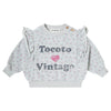 Tocoto Vintage Baby-Kid Flowers Print Vigorous Grey Sweatshirt