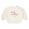 Tocoto Vintage " Feel So Vintage" Off White Sweatshirt