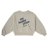 Tocoto Vintage Pockets "My Happy Place" Brown Sweatshirt