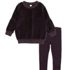 Bopop Velour Baby Girl Eggplant Set