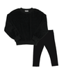 Bopop Velour Patch Boy Black Set