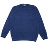 Manuell and Frank Grey and Royal Blue Cable Knitted Crew Neck Sweater