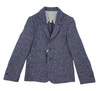 Nupkeet Boys 2 Button Navy Herringbone Salah Blazer with Flapped Pockets