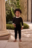 Little Parni Velour Black Overall Set K567