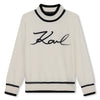 Karl Lagerfeld Kid Girl "Mini Me" High Collar Signature Chalk Sweater