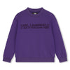 Karl Lagerfeld Purple Sweatshirt With Karl Address Logo on Front