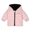 Karl Lagerfeld Baby Girl Reversible In Faux Fur Rose Noir Jacket