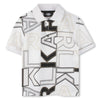 Karl Lagerfeld Boys Logo Short Sleeve White Black Polo