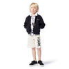 Karl Lagerfeld Boys Logo Short Sleeve White Black Polo