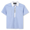 Karl Lagerfeld Boys White Blue Button Down Short Sleeve Shirt