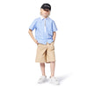 Karl Lagerfeld Boys White Blue Button Down Short Sleeve Shirt