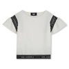 Karl Lagerfeld Girls Puff Short Sleeves Ivory Tee Shirt