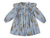 Morley Peony Bleu Dress with Ruffles.