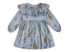 Morley Peony Bleu Dress with Ruffles.