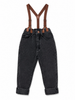 Calla Lili Boy Denim with Suspender Black Pants.