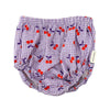 Piupiuchick Purple & White Checkered W/ Cherries Baby Bloomers