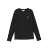 Little Parni Long Sleeve Heart Logo Black Tshirt K500