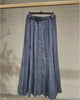 Sciacca Sunburst Pleat Blue Denim Midi Length Skirt