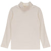 Calla Lili Mock Neck Knit Cream Tshirt.