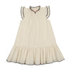 Little Tempest Cream Dress Navy Trim