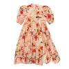 Petite Amalie Peach Peony Doily Voile  Print Dress