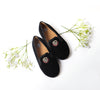 Ba & Na Black Velvet Emblem Loafer Slipper