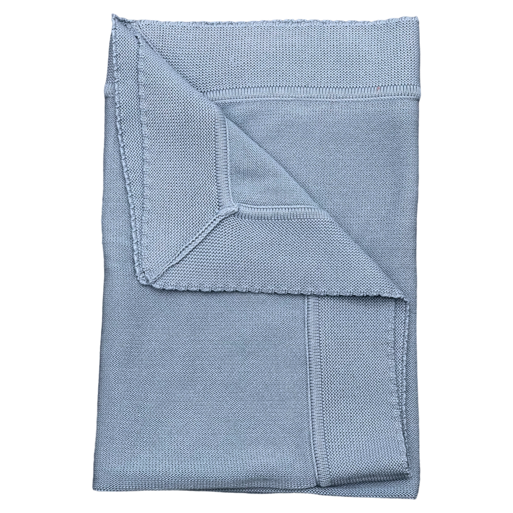 Carmina Porcelain Blue Knit Blanket