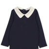 Coco Blanc Navy Peter Pan Thin Ribbed Top